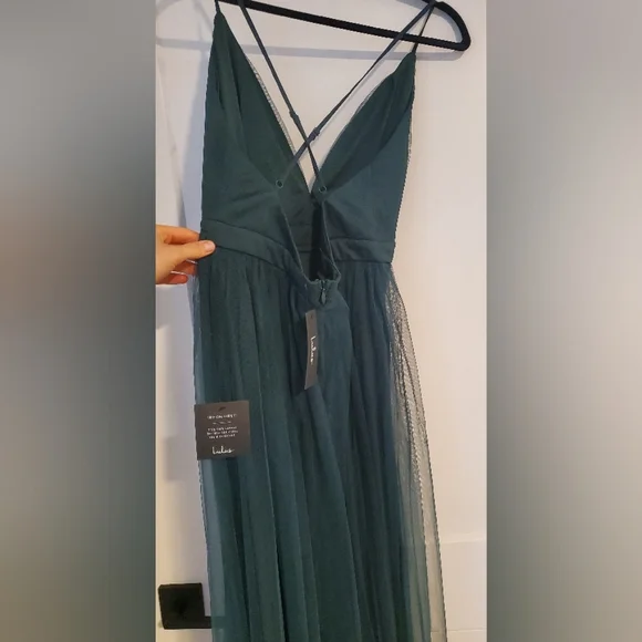 Lulus- Hunter Green Backless Maxi Dress - Picture 3 of 6